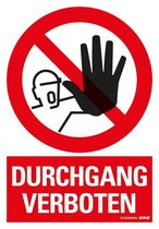 Pickup kunststoff Schild 23x33 cm DURCHGANG VERBOTEN