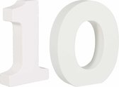 MDF houten hobby cijfers 10 van formaat 11 cm - Rayhercijfer - Leeftijden, huisnummers, kamer nummers - 10 jaar verjaardag feest