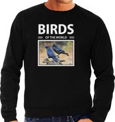 Dieren foto sweater raaf - zwart - heren - birds of the world - cadeau trui raven / vogel liefhebber 2XL