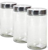 Set van 8x stuks glazen voorraadpotten/bewaarpotten met draai deksel met inhoud 1.7 liter - Inmaakpotten/weckpotten