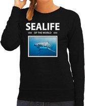 Dieren foto sweater Haai - zwart - dames - sealife of the world - cadeau trui Haaien liefhebber L