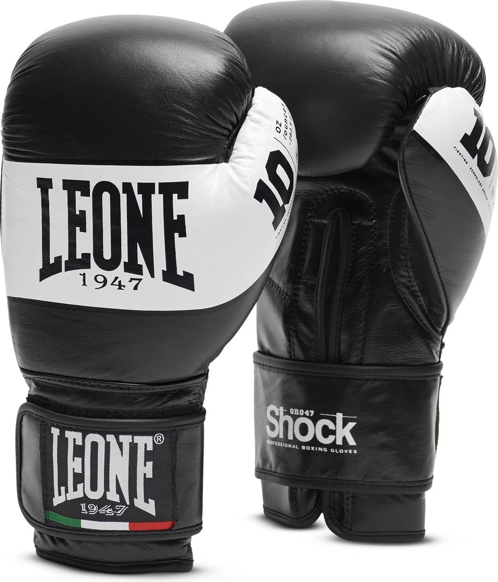 Leone (kick)bokshandschoenen Shock Zwart/Wit 10oz
