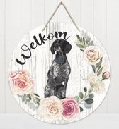 Welkom - Braque d Auvergne | Muurdecoratie - Bordje Hond