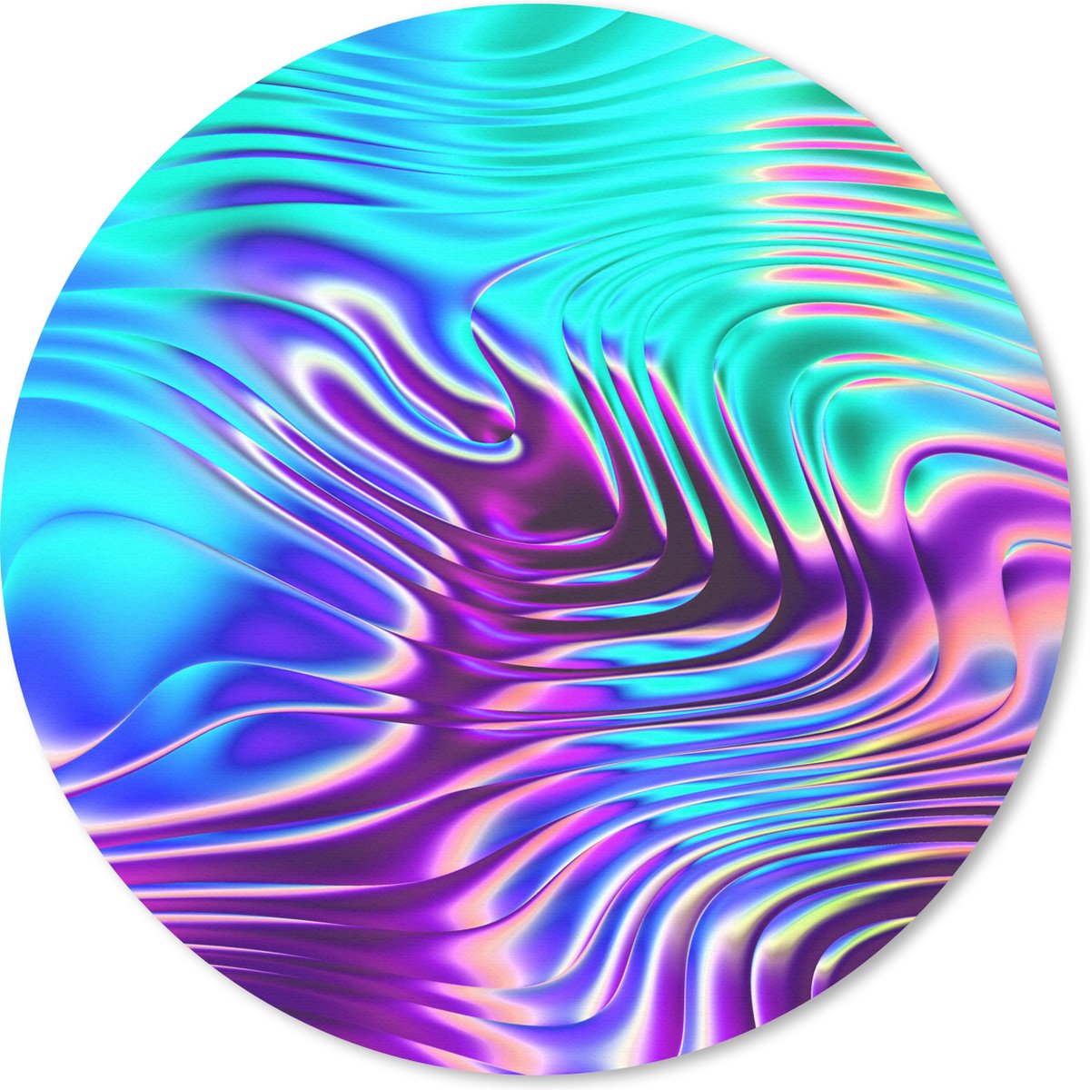 Muismat rond 30x30 cm - Mousepad Kunst - Golf - Psychedelisch - Ronde muismatten