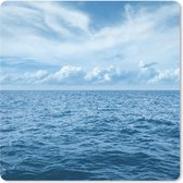 Muismat Blauwe golf - Uitzicht over de blauwe golven op zee muismat rubber - 20x20 cm - Muismat met foto