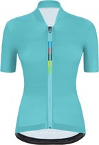 Santini Fietsshirt Korte mouwen Blauw Heren - Official Uci Rainbow S/S Jersey For Women Acqua Blue - S