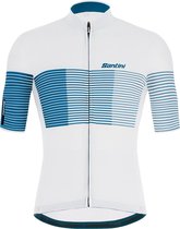 Santini Fietsshirt Korte mouwen Blauw Heren - Tono Freccia S/S Jersey Silver Bullet - S