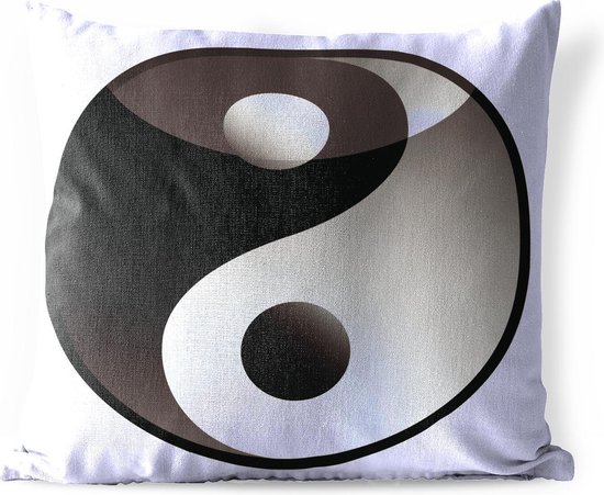 Coussins d'extérieur - Jardin - Symbole Yin et Yang avec reflet - 40x40 cm  | bol.com