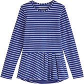 Coolibar - UV Shirt voor meisjes - Longsleeve - Aphelion Tee - Saffierblauw/Wit - maat M (122-134cm)