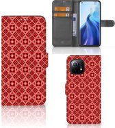 Smartphone Hoesje Xiaomi Mi 11 Wallet Book Case Batik Red