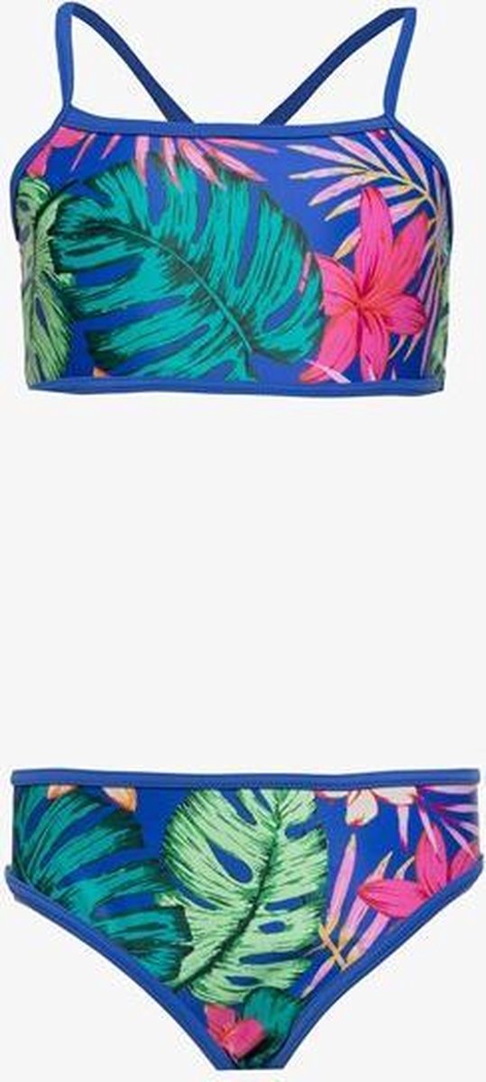 Osaga meisjes bikini met bloemenprint - Blauw - Maat 128