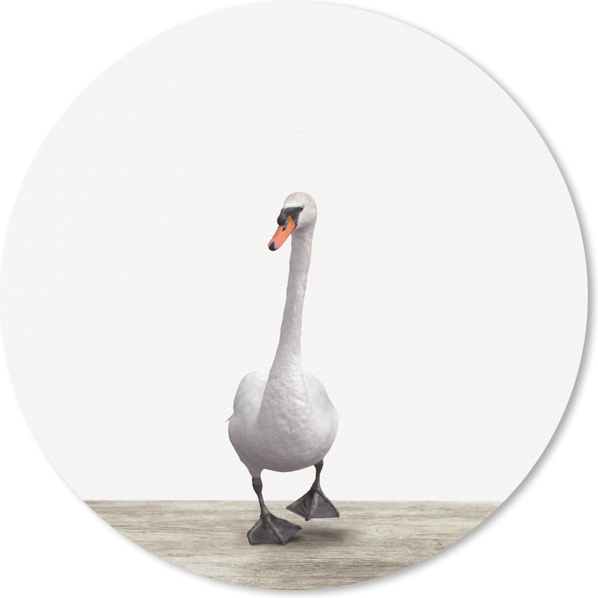 Muismat Animalprintshop - Zwaan dierenprint Muismat rond - 30x30 cm - Muismat met foto