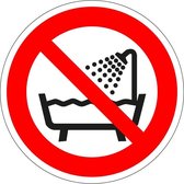 Verboden apparaat te gebruiken in een bad sticker - ISO 7010 - P026 200 mm