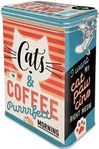 Opbergblik - Cats & Coffee 11 x x 18 cm | bol.com