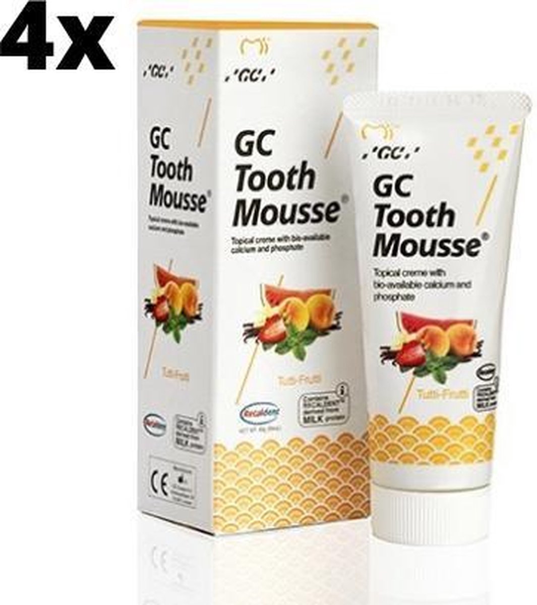 GC Tooth Mousse Tutti Frutti - 4 stuks - Voordeelverpakking