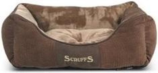 Hondenmand Zacht en Stevig, Anti-Slip en Wasbaar - Scruffs Chester Box Bed - in Grijs en Bruin in maat S tot XL - Kleur: Bruin, Maat: Large