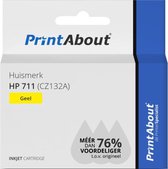 PrintAbout huismerk Inktcartridge 711 (CZ132A) Geel geschikt voor HP