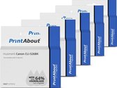 PrintAbout - Inktcartridge / Alternatief voor de Canon CLI-526BK / 5 Kleruen