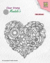CSMAN001 Clear Stamp Nellie Snellen - Stempel Mandala bloemen hart - Flower Heart