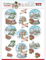 Christmas Globes Christmas Village 3D Push Out Sheet by Yvonne Creations