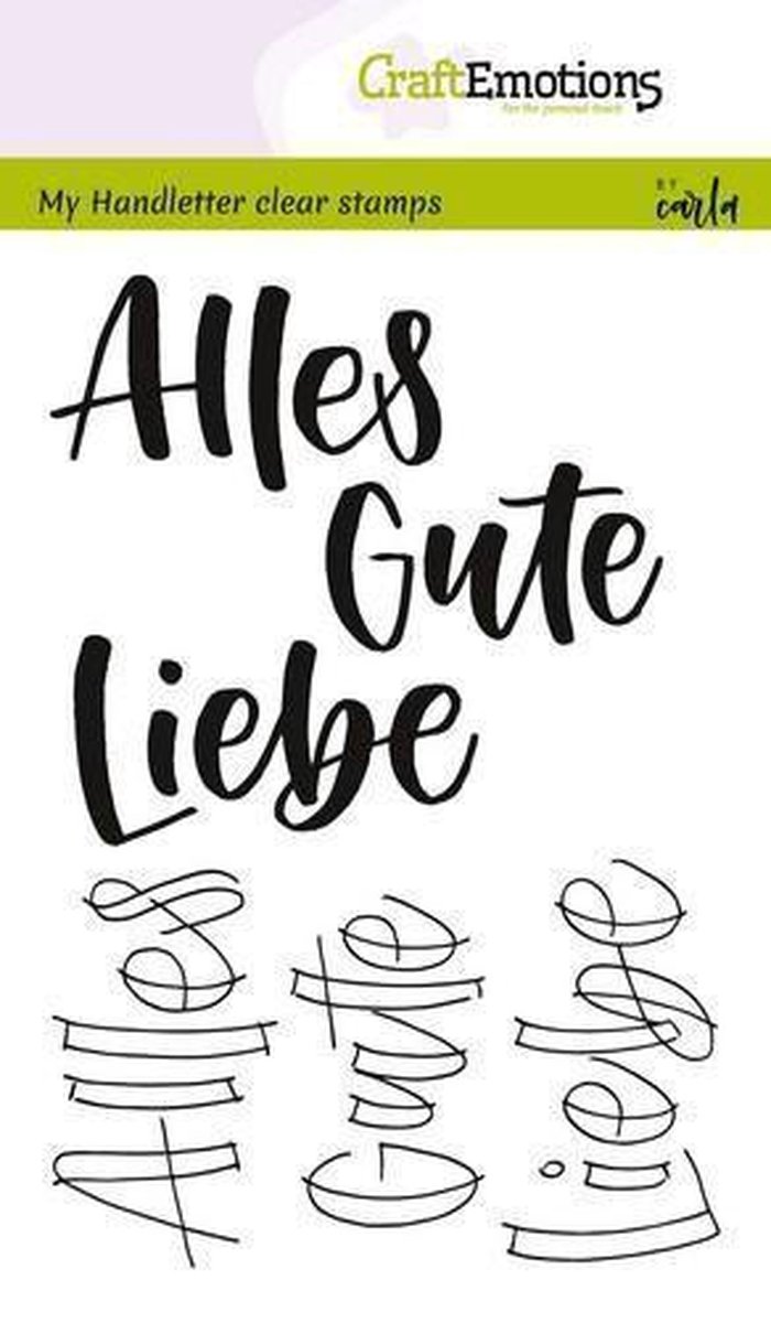 CraftEmotions clearstamps A6 - handletter - Alles Gute, Liebe(DE) Carla Kamphuis