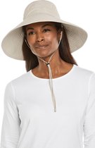 Coolibar - Breedgerande UV-strandmuts voor dames - Cyd - Zand - maat 57CM