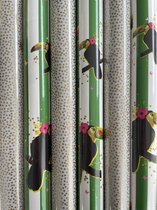 Cadeaupapier 6 Kleine rollen 150x70cm Vogel en Goud- Breedte 70 cm - 1,5m lang