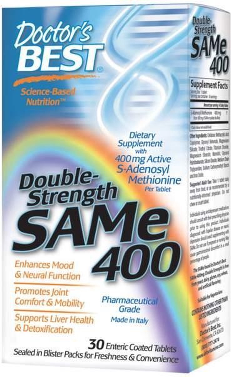 SAMe 400 dubbele sterkte (30 enteric coated tabletten) - Doctor's Best