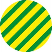 Beschermende geleider sticker, vel, groen geel 25 mm - 10 per vel