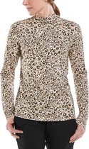 Coolibar - UV Longsleeve shirt met col voor dames - Islandia - Cheetah - maat XL