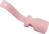 Handige luie schoenhulp, unisex schoenlepel met handgreep, gemakkelijk aan en uit schoenhefhulp - 2 stuks [roze kleur]