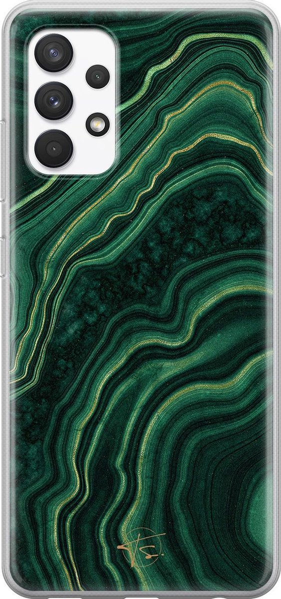Samsung Galaxy A32 4G siliconen hoesje - Agate groen - Soft Case Telefoonhoesje - Groen - Print