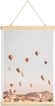 JUNIQE - Posterhanger Heteluchtballonnen -60x90 /Bruin & Ivoor