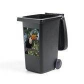 Autocollant conteneur Toucan géant - Toucan hurlant dans un arbre - 40x60 cm - Autocollant poubelle à roulettes - Autocollant conteneur résistant aux intempéries