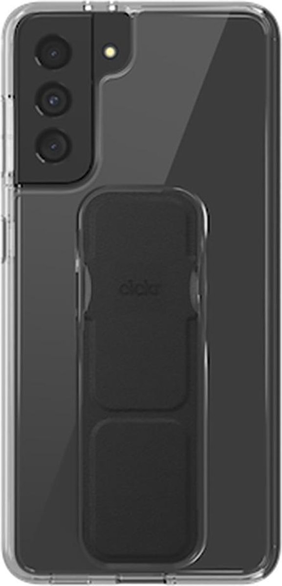 Clckr - Samsung Galaxy S21 Plus Hoesje - Clear Grip Case Transparant Zwart