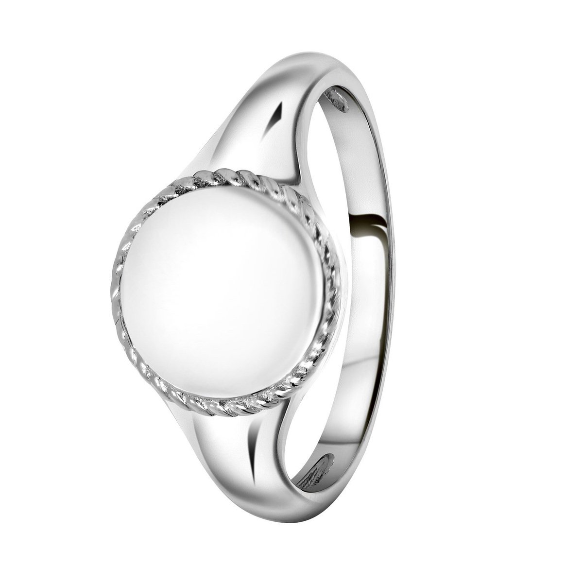 Lucardi - Dames Zegelring graveerdisc - Ring - Cadeau - Echt Zilver - Zilverkleurig