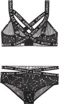 BH-Set Met Zodiac Print - Zwart/Metallic - Dames Lingerie - M/L - BH-Sets - Zilver - Discreet verpakt en bezorgd