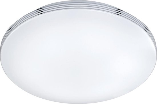 LED Plafondlamp - Badkamerlamp - Torna Apity - Opbouw Rond 18W - Spatwaterdicht IP44 - Warm Wit 3000K - Glans Chroom - Aluminium