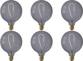 CALEX - LED Lamp 6 Pack - Nora Topaz G125 - E27 Fitting - Dimbaar - 4W - Warm Wit 2200K - Grijs