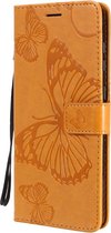 Samsung Galaxy A31 Hoesje - Mobigear - Butterfly Serie - Kunstlederen Bookcase - Cognac - Hoesje Geschikt Voor Samsung Galaxy A31