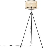 QAZQA kata - Landelijke Tripod | driepoot vloerlamp | Staande Lamp - 1 lichts - H 151 cm - Beige -  Woonkamer | Slaapkamer | Keuken