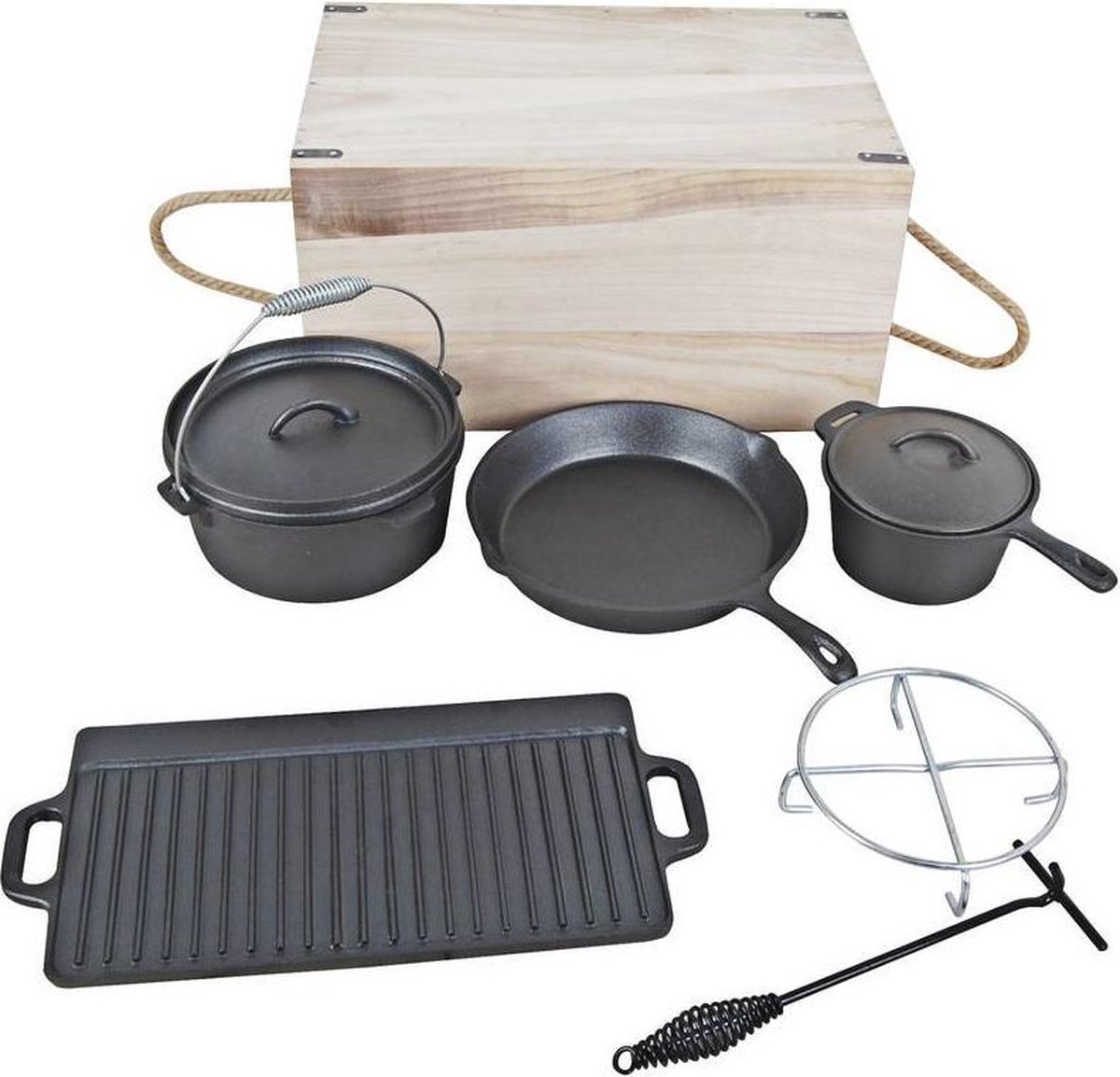 EL Fuego Dutch Oven set gietijzer 7-delig