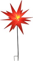 LED kunststof ster met stang 58 cm, rood