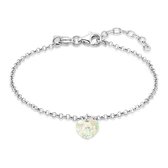 Twice As Nice Armband in zilver, irisé hartje  16 cm+3 cm