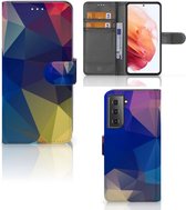 Telefoon Hoesje Geschikt voor Samsung Galaxy S21 Bookcase Polygon Dark