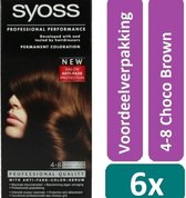 Syoss Color - Haarverf - 4-8 Choco Brown - 6 stuks - Voordeelverpakking