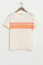 Sissy-Boy - Ecru T-shirt met oranje strepen