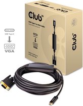 club3D USB-C™ / VGA Adapterkabel USB-C stekker, VGA 15-polige stekker 5.00 m Zwart CAC-1512 Vlambestendig USB-C-displaykabel