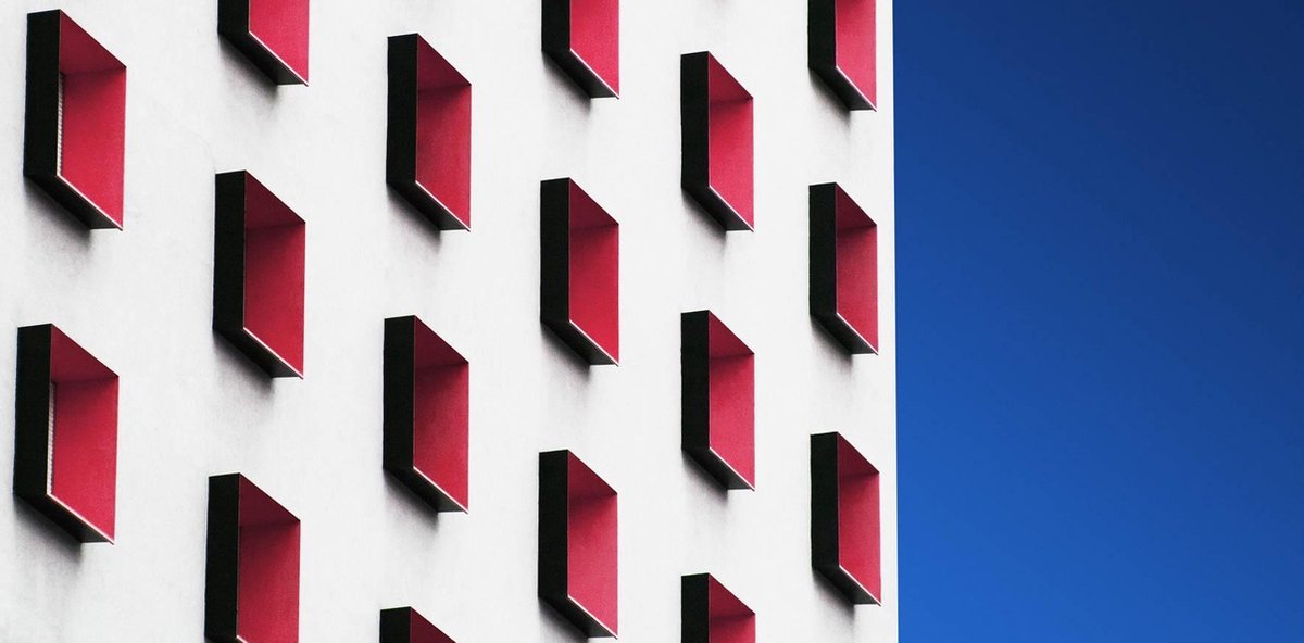 Schilderij - detail - gebouw - Collectie rhythm of the city - Dibond wit - 98x48cm