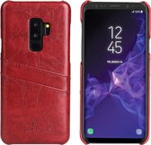 Fierre Shann Retro Oil Wax Texture PU lederen tas voor Galaxy S9 +, met kaartsleuven (rood)